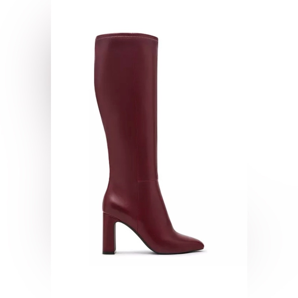 Madden Girl Wise Bordeaux Knee High Boots 6.5 Wide Calf Block Heel Wine NWOT - Picture 14 of 16